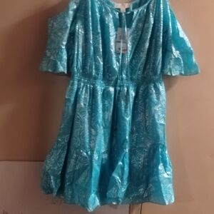 Michaels Shimmering Teal Kids Dress